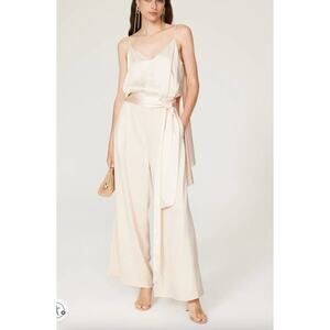 Obando Off White Flowy Wide Leg Jumpsuit